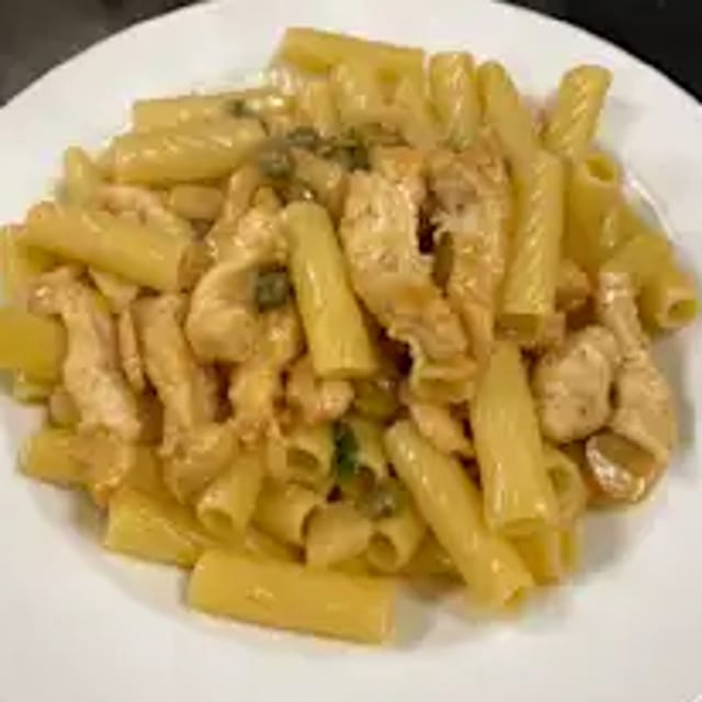 Rigatoni with Chicken Piccato.