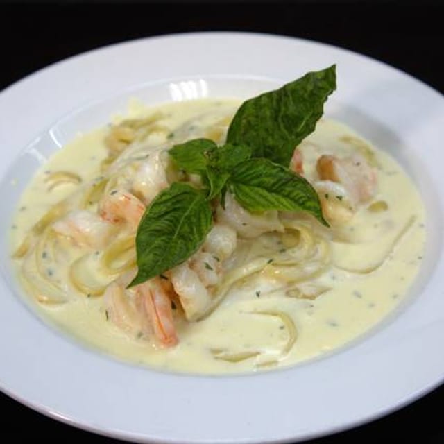 Fettuccine Alfredo with Shrimp.