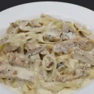 Fettuccine Alfredo with Grilled or Breaded Chicken.